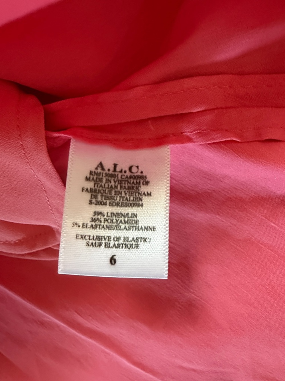 A.L.C. Mila Off Shoulder Puff Sleeve Mini Dress Coral 6 Flaw Ruched Sweetheart - Picture 6 of 9